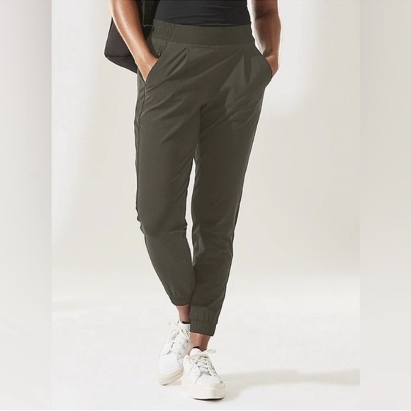 ATHLETA Textured Brooklyn Joggers Green Size 4 - Picture 2 of 11
